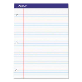 Ampad TOP20244 Double Sheets Pad, Legal/wide, 8 1/2 X 11 3/4, White, 100 Sheets