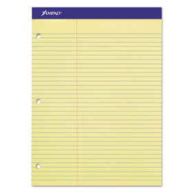Ampad TOP20245 Double Sheets Pad, Law Rule, 8 1/2 X 11 3/4, Canary, 100 Sheets
