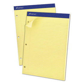 Ampad TOP20246 Double Sheet Pads, Narrow Rule, 100 Canary-Yellow 8.5 x 11.75 Sheets