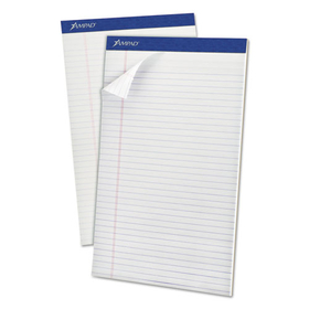 Ampad TOP20330 Perforated Writing Pads, Wide/Legal Rule, 50 White 8.5 x 14 Sheets, Dozen