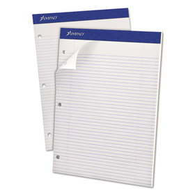 Ampad TOP20346 Double Sheets Pad, Narrow Rule, 8 1/2 X 11 3/4, White, 100 Sheets