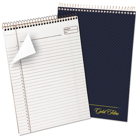 Ampad TOP20815 Gold Fibre Wirebound Writing Pad W/cover, 8 1/2 X 11 3/4, White, Navy Cover