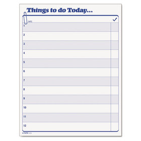 TOPS BUSINESS FORMS TOP2170 "Things To Do Today" Daily Agenda Pad, 8 1/2 X 11, 100 Forms