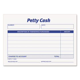 Tops TOP3008 Petty Cash Slips, One-Part (No Copies), 5 x 3.5, 50 Forms/Pad, 12 Pads/Pack