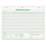 TOPS BUSINESS FORMS TOP3284 Daily Attendance Card, 8 1/2 X 11, 50 Forms