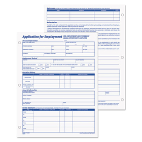 Tops TOP32851 Employee Application Form, One-Part (No Copies), 11 x 8.38, 50 Forms/Pad, 2 Pads/Pack