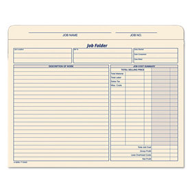 TOPS BUSINESS FORMS TOP3440 Jacket Style Job Folders, Straight, Index Top Tab, Letter, Manila, 20/pack