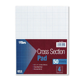 Tops TOP35041 Cross Section Pads, 4 Squares, 8 1/2 X 11, White, 50 Sheets