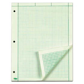 Tops TOP35502 Engineering Computation Pads, Cross-Section Quadrille Rule (5 sq/in, 1 sq/in), Green Cover, 200 Green-Tint 8.5 x 11 Sheets
