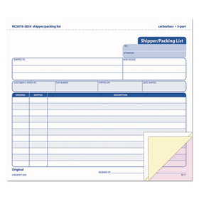 TOPS BUSINESS FORMS TOP3834 Snap-Off Shipper/packing List, 8 1/2 X 7, Three-Part Carbonless, 50 Forms