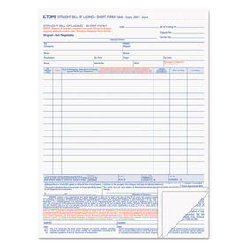 TOPS BUSINESS FORMS TOP3846 Bill Of Lading, 16-Line, 8-1/2 X 11, Three-Part Carbonless, 50 Forms