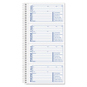 Tops TOP4002 Spiralbound Message Book, 2 3/4 X 5, Two-Part Carbonless, 200/book