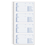 Tops TOP4003 Spiralbound Message Book, 2 3/4 X 5, Two-Part Carbonless, 400/book