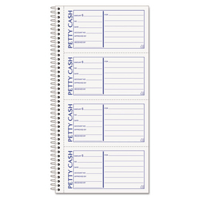 Tops TOP4109 Petty Cash Receipt Book, Two-Part Carbonless, 5 x 2.75, 4 Forms/Sheet, 200 Forms Total