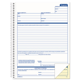TOPS BUSINESS FORMS TOP41850 Spiralbound Proposal Form Book, 8 1/2 X 11, Two-Part Carbonless, 50 Sets/book