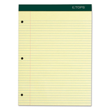 Tops TOP63383 Double Docket Ruled Pads with Extra Sturdy Back, Medium/College Rule, 100 Canary-Yellow 8.5 x 11.75 Sheets