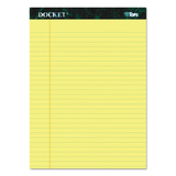 TOPS BUSINESS FORMS TOP63400 Docket Ruled Perforated Pads, 8 1/2 X 11 3/4, Canary, 50 Sheets, Dozen