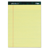 TOPS TOP63406 Docket Ruled Perforated Pads, Wide/Legal Rule, 50 Canary-Yellow 8.5 x 11.75 Sheets, 6/Pack