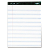 TOPS TOP63416 Docket Ruled Perforated Pads, 8 1/2 X 11 3/4, White, 50 Sheets, 6/pack