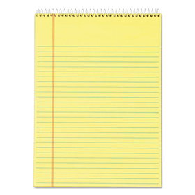 TOPS BUSINESS FORMS TOP63621 Docket Wirebound Ruled Pad W/cover, 8 1/2 X 11 3/4, Canary, 70 Sheets