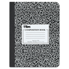 Tops TOP63795 Composition Book W/hard Cover, Legal/wide, 9 3/4 X 7 1/2, White, 100 Sheets