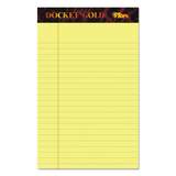 TOPS BUSINESS FORMS TOP63900 Docket Ruled Perforated Pads, Legal/wide, 5 X 8, Canary, 50 Sheets, Dozen