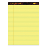 Tops TOP63950 Docket Ruled Perforated Pads, 8 1/2 X 11 3/4, Canary, 50 Sheets, Dozen