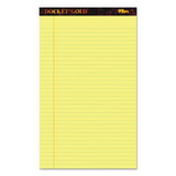 TOPS 63980 Docket Gold Ruled Perforated Pads, Wide/Legal Rule, 8.5 x 14, Canary, 50 Sheets, 12/Pack
