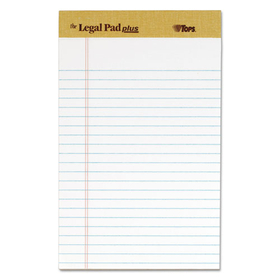 Tops TOP71500 "The Legal Pad" Plus Ruled Perforated Pads with 40 pt. Back, Narrow Rule, 50 White 5 x 8 Sheets, Dozen