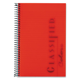 TOPS BUSINESS FORMS TOP73505 Classified Colors Notebook, Red Cover, 5 1/2 X 8 1/2, White, 100 Sheets