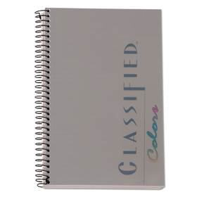 TOPS BUSINESS FORMS TOP73507 Classified Colors Notebook, Graphite Cover, 5 1/2 X 8 1/2, White, 100 Sheets