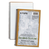 TOPS BUSINESS FORMS TOP74109 Second Nature Subject Wire Notebook, College/medium, 6 X 9 1/2, White, 80 Sheets