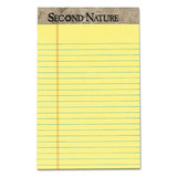 Tops TOP74840 Second Nature Recycled Pads, Jr. Legal, 5 X 8, Canary, 50 Sheets, Dozen