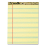 Tops TOP74890 Second Nature Recycled Pads, 8 1/2 X 11 3/4, Canary, 50 Sheets, Dozen