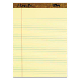 Tops TOP75327 "The Legal Pad" Ruled Perforated Pads, Wide/Legal Rule, 50 Canary-Yellow 8.5 x 11 Sheets, 3/Pack