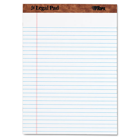 Tops TOP75330 The Legal Pad Ruled Perforated Pads, 8 1/2 X 11 3/4, White, 50 Sheets