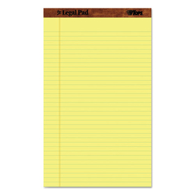 TOPS BUSINESS FORMS TOP7572 The Legal Pad Ruled Perf Pad, Legal/wide, 8 1/2 X 14, Canary, 50 Sheets, Dozen