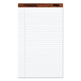 TOPS BUSINESS FORMS TOP7573 The Legal Pad Ruled Perforated Pads, 8 1/2 X 14, White, 50 Sheets, Dozen