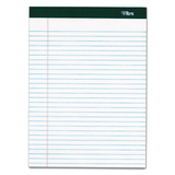 TOPS BUSINESS FORMS TOP99612 Double Docket Ruled Pads, 8 1/2 X 11 3/4, White, 100 Sheets, 4 Pads/pack