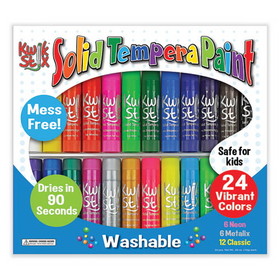 The Pencil Grip TPG604 Kwik Stick Tempera Paint, 3.5", Assorted Colors, 24/Pack