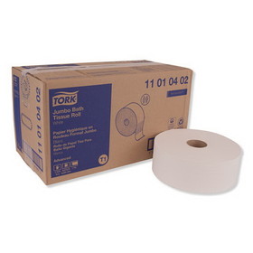 Tork TRK11010402 Advanced Jumbo Roll Bath Tissue, Septic Safe, 1-Ply, White, 3.48" x 2,247 ft, 6 Rolls/Carton