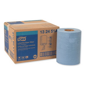 Tork 132451A Industrial Paper Wiper, 4-Ply, 10 x 15.75, Blue, 190 Wipes/Roll, 4 Roll/Carton