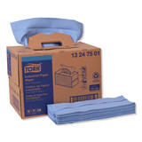 Tork TRK13247501 Industrial Paper Wiper, 4-Ply, 12.8 x 16.5, Unscented, Blue, 180/Carton