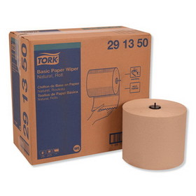 Tork TRK291350 Basic Paper Wiper Roll Towel, 1-Ply, 7.68" x 1,150 ft, Natural, 4 Rolls/Carton