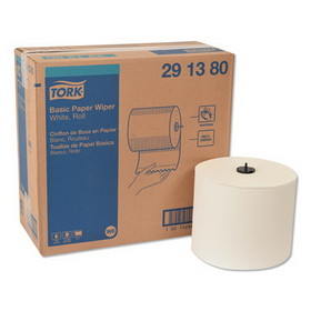 Tork TRK291380 Paper Wiper Roll Towel, 1-Ply, 7.68" x 1,150 ft, White, 4 Rolls/Carton