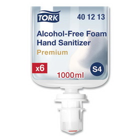 Tork TRK401213 Premium Alcohol-Free Foam Sanitizer, 1 L Bottle, Unscented, 6/Carton