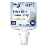 Tork TRK401701 Premium Extra Mild Foam Soap, Sensitive Skin, Unscented, 1 L, 6/Carton
