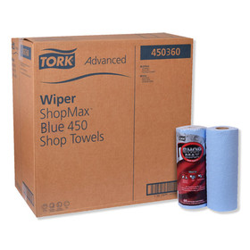 Tork TRK450360 Advanced ShopMax Wiper 450, 11 x 9.4, Blue, 60/Roll, 30 Rolls/Carton