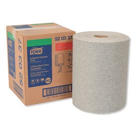 Tork TRK520337 Industrial Cleaning Cloths, 1-Ply, 12.6 x 10, Gray, 500 Wipes/Roll