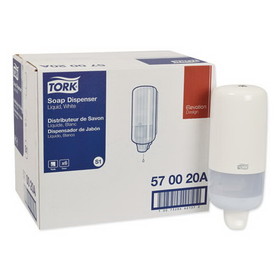Tork 570020A Elevation Liquid Skincare Dispenser, 1 L Bottle; 33 oz Bottle, 4.4" x 4.5" x 11.5", White